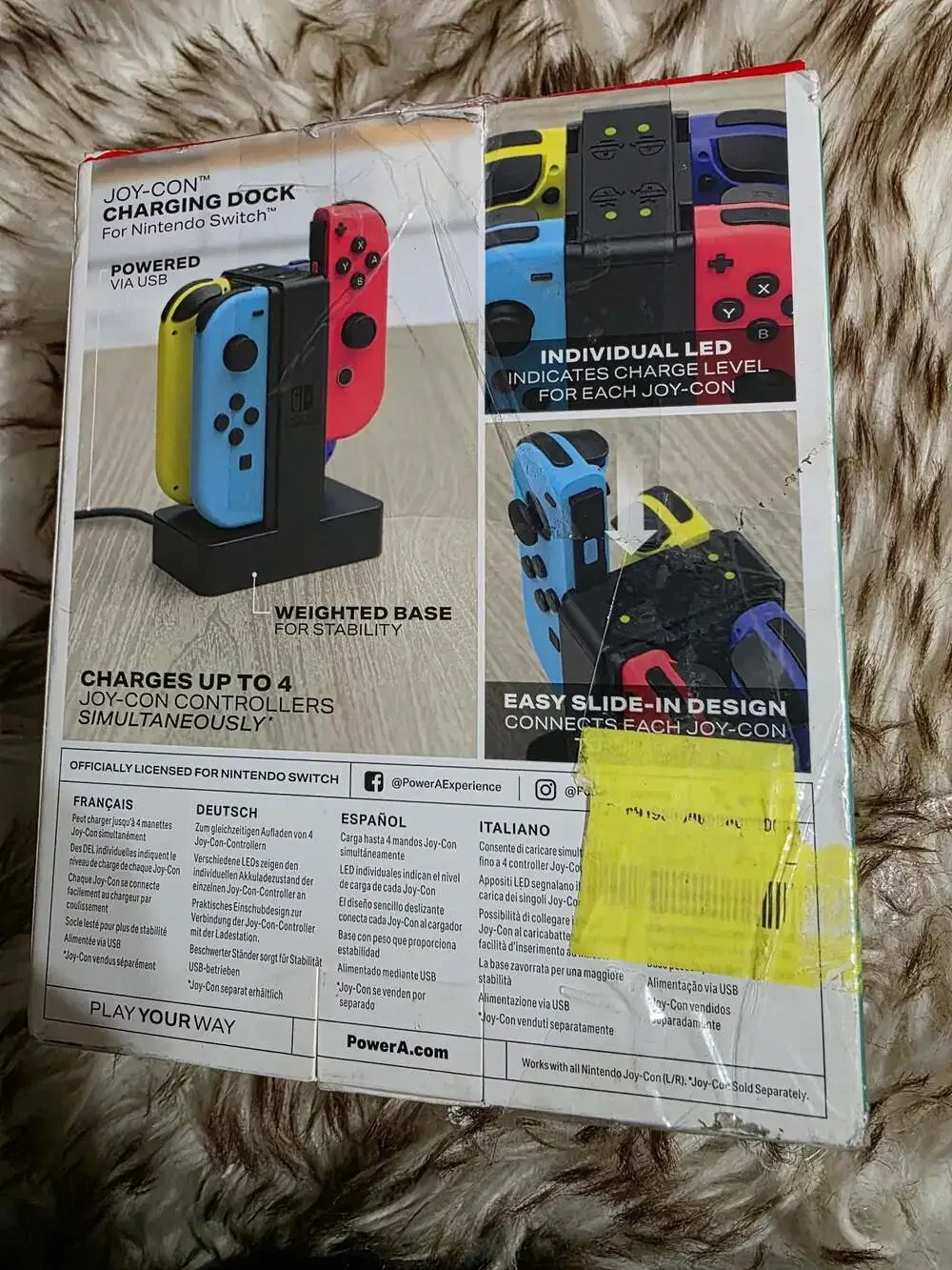 Nintendo Switch Joy-Con Charging Dock PowerA4 Controller Charger Station Box Dam